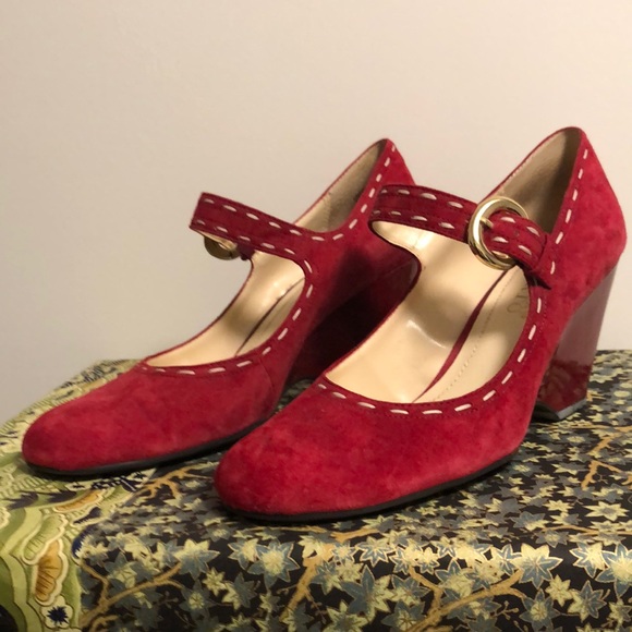 Franco Sarto Shoes - ❣️❣️❣️Red suede heels! Franco Sarto❣️❣️❣️